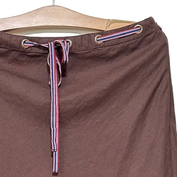 BCBGMaxArzia Brown A-Line Linen Side Zipper Skirt Size 4 - Picture 8 of 8